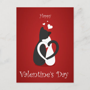 Cute Valentine's Day Cats Love Holiday Postcard