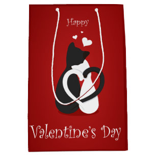 Cute Valentine's Day Cats Love Medium Gift Bag