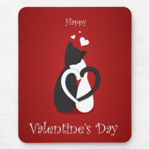 Cute Valentine's Day Cats Love Mouse Mat