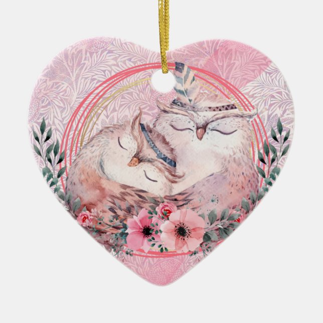 Cute Valentine's Day Ceramic Ornament (Front)