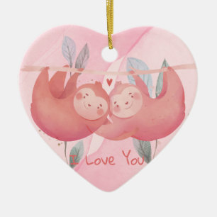 Cute Valentine's Day Ceramic Tree Decoration