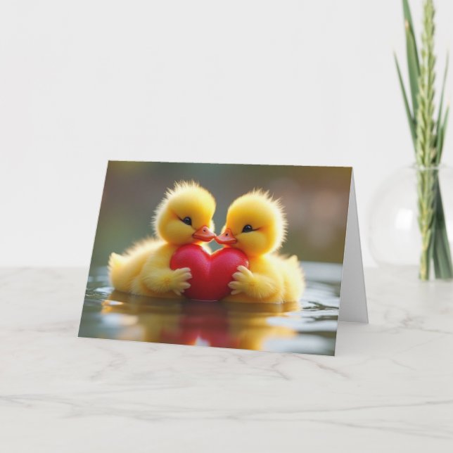 Cute Valentine's Day Chicks Holiday Card (Front)