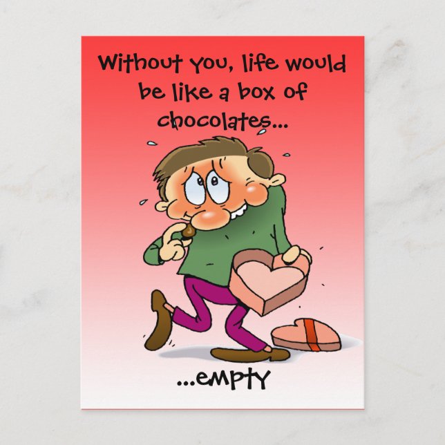 Cute Valentine's Day Chocolate Holiday Postcard (Front)