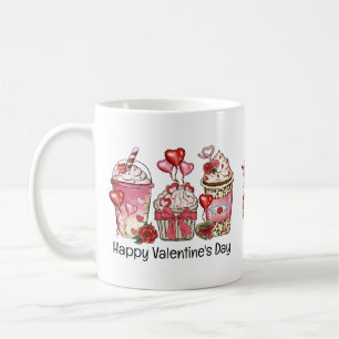 Cute Valentine's Day Coffee Cupcakes and Love Coffee Mug