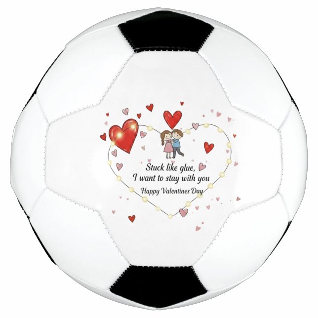 Cute Valentine's day couple hearts custom Football (Front)
