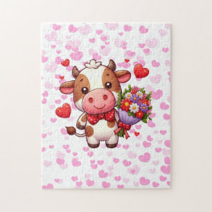 Cute Valentine's day cow Jigsaw Puzzle