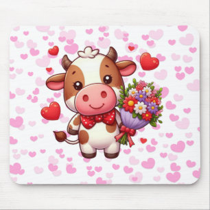 Cute Valentine's day cow Mouse Mat