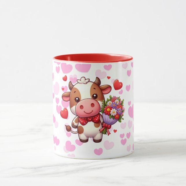 Cute Valentine's day cow Mug (Center)