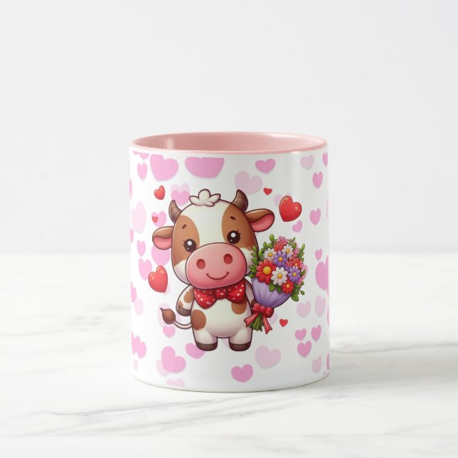 Cute Valentine's day cow Mug (Center)
