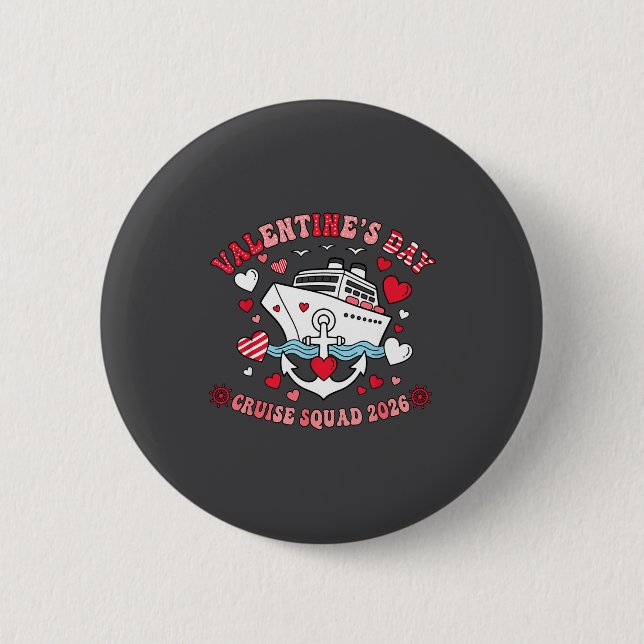 Cute Valentines Day Cruise 2026 Matching Cruise Fo 6 Cm Round Badge (Front)