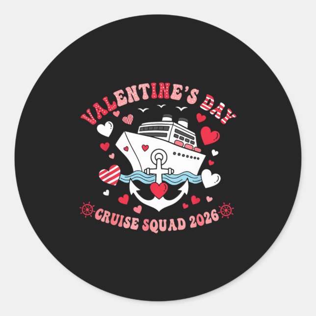Cute Valentines Day Cruise 2026 Matching Cruise Fo Classic Round Sticker (Front)