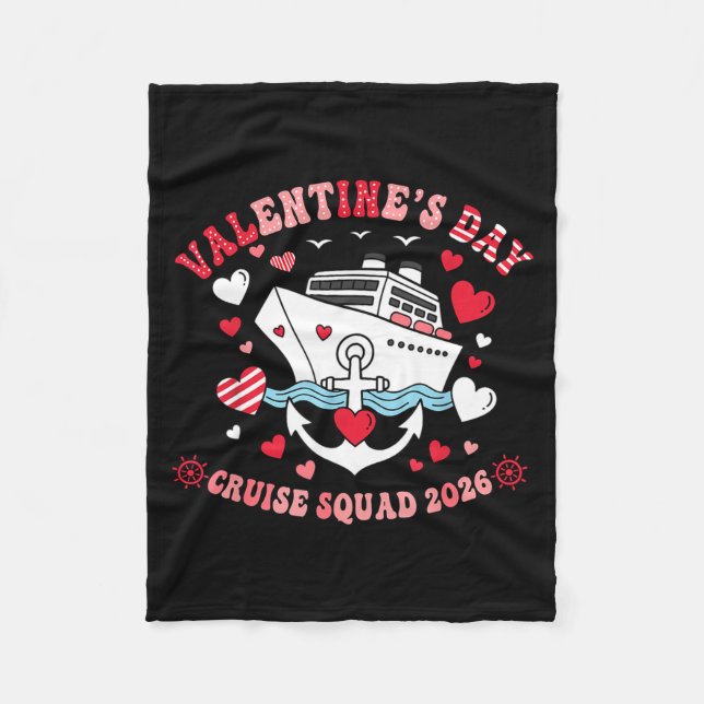 Cute Valentines Day Cruise 2026 Matching Cruise Fo Fleece Blanket (Front)