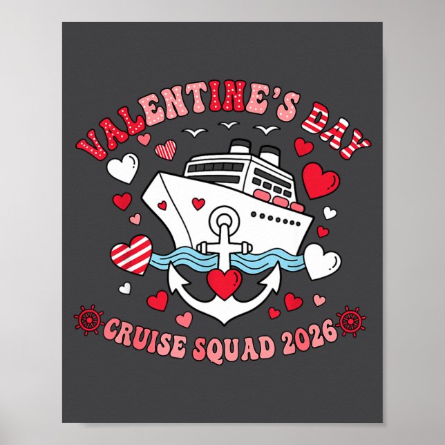 Cute Valentines Day Cruise 2026 Matching Cruise Fo Poster (Front)