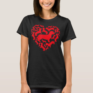 Cute Valentines Day Dachshund Dog Hearts Puppy Lov T-Shirt