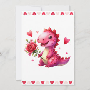 Cute Valentine's day dinosaur Holiday Card