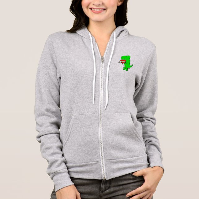 Cute Valentines Day Dinosaur Hoodie (Front)
