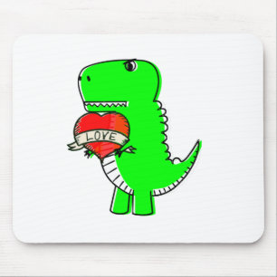 Cute Valentines Day Dinosaur Mouse Mat