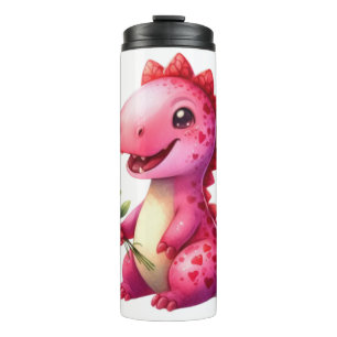 Cute Valentine's day dinosaur Thermal Tumbler