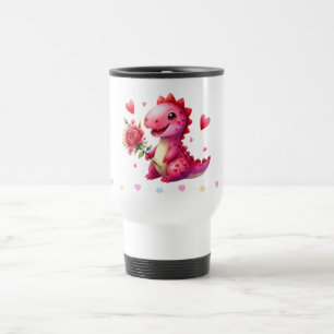 Cute Valentine's Day dinosaur Travel Mug