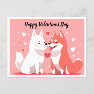 Cute Valentine's Day Dogs Post Card