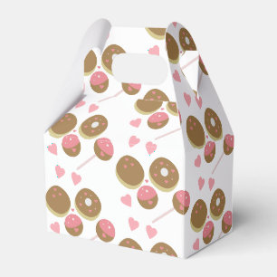 Cute Valentine's Day Doughnut and Cake Pop Pink Favour Box
