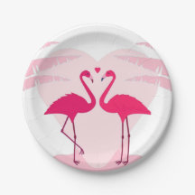 Cute valentine's day flamingo couple