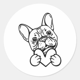 Cute Valentine's Day Frenchie French Bulldog Lover Classic Round Sticker