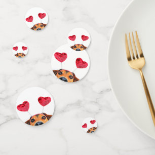 Cute Valentine's Day Funny Dog Heart Headband Confetti
