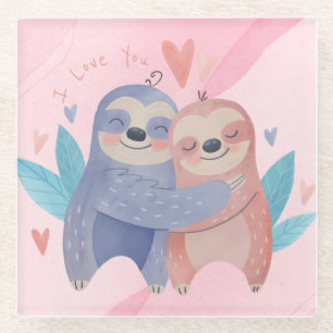 Cute Valentine's Day Glass Coaster