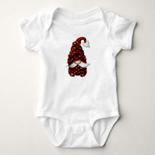 CUTE VALENTINES DAY GNOME WITH RED & GOLD HAT BABY BODYSUIT