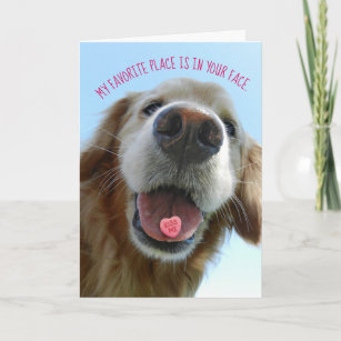 Cute Valentine's Day Golden Retriever Kiss Me Card