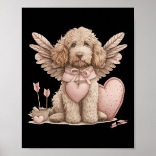 Cute Valentines Day Goldendoodle Dog Cupid Love He Poster
