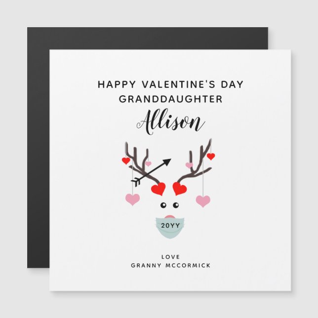 Cute Valentines Day Granddaughter Hearts Magnet (Front/Back)