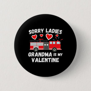 Cute Valentine's Day Grandson Funny Firetruck Kids 6 Cm Round Badge