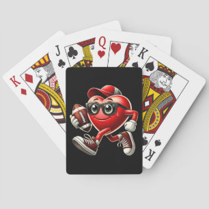 Cute Valentine's Day Heart Playing Football Cards
