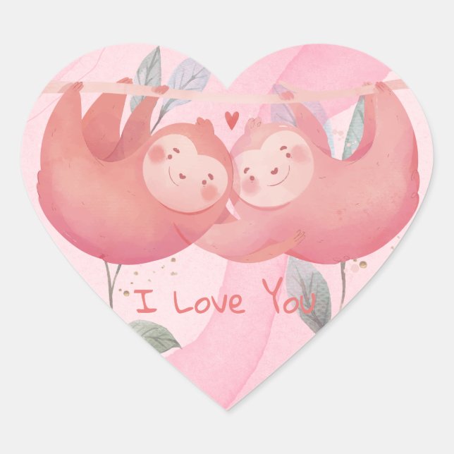 Cute Valentine's Day Heart Sticker (Front)