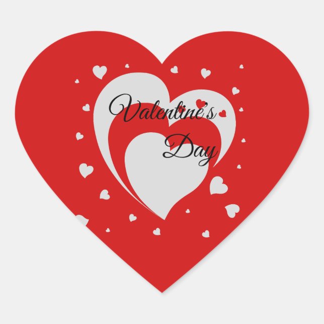 Cute Valentine's Day  Heart  Sticker (Front)