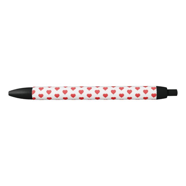 Cute Valentine's Day Heart Whimsical Black Ink Pen (Front)