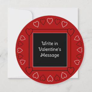 Cute Valentine's Day Hearts Add Message to Red Holiday Card