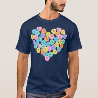 Cute Valentines Day Hearts Candy Valentines Love T T-Shirt