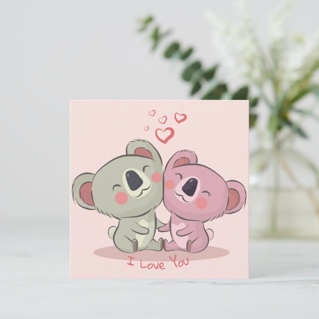 Cute Valentine's Day Holiday Card (Standing Front)
