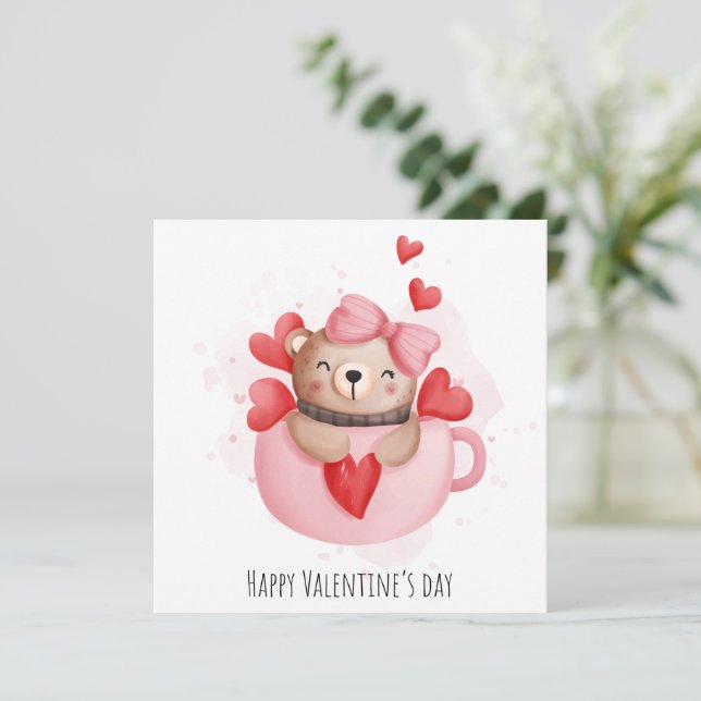 Cute Valentine's Day Holiday Card (Standing Front)