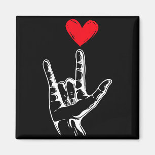 Cute Valentines Day I Love You Hand Sign Language Magnet