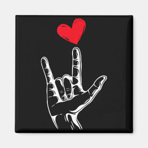 Cute Valentines Day_ I Love You Hand Sign Language Magnet