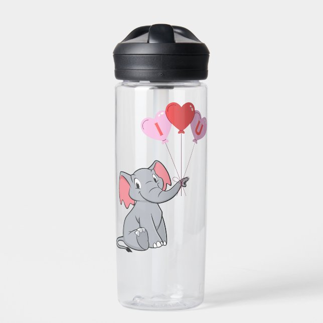 cute Valentine's Day I love you heart Water Bottle (Front)