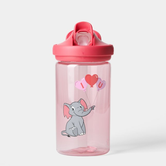 cute Valentine's Day I love you heart Water Bottle (Front)