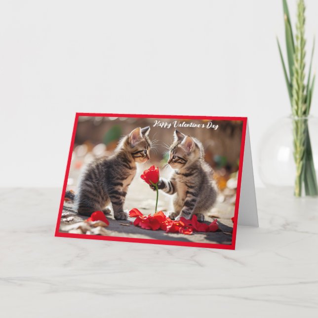 Cute Valentine's Day Kittens Holiday Card (Front)