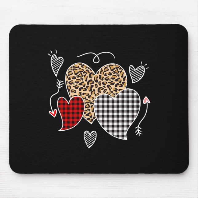 Cute Valentines Day Love Hearts Girls Kids Teens  Mouse Mat (Front)