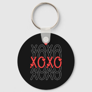 Cute Valentines Day Love Stacked Xoxo Valentine  Key Ring