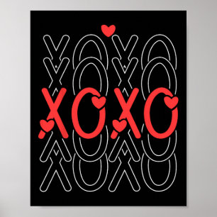 Cute Valentines Day Love Stacked Xoxo Valentine Poster